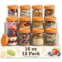 16 oz Mason Jars, Yogurt Containers with Airtight Lids, Glass Jars for Food