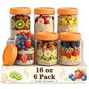 16 oz Overnight Oats Containers with Lids, Wide Mouth Mason Jars for Meal