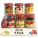 16 oz Parfait Cups with Lids, Wide Mouth Glass Jars with Lids, Storage Jars