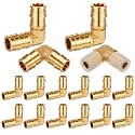 16 Pack 1/2" x 1/2" 90 Degree Elbow Brass PEX A Expansion Fitting