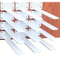 16 Pack - 10 inch White Hidden L Shelf Bracket (1/5 Inch Thicked) Iron Floating Shelf Brackets Rustic Industrial Metal Brackets for Shelf Support