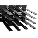 16 Pack - 12 inch Black Hidden L Shelf Bracket (1/5 Inch Thicked) Iron Floating Shelf Brackets Rustic Industrial Metal Brackets for Shelf Support