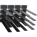16 Pack - 14 inch Black Hidden L Shelf Bracket (1/5 Inch Thicked) Iron Floating Shelf Brackets Rustic Industrial Metal Brackets for Shelf Support