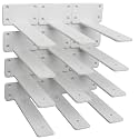 16 Pack - 6 inch White Hidden L Shelf Bracket (1/5 Inch Thicked) Iron Floating Shelf Brackets Rustic Industrial Metal Brackets for Shelf Support