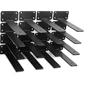 16 Pack - 8 inch Black Hidden L Shelf Bracket (1/5 Inch Thicked) Iron Floating Shelf Brackets Rustic Industrial Metal Brackets for Shelf Support