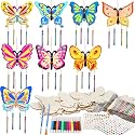 16 Pack Butterfly Wind Chime Kits for Kids DIY Wooden Butterfly Crafts