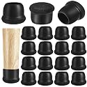 16 Pack Chair Leg Floor Protectors for Hardwood Floors, Round Rubber Furniture Sliders, 360°Felt Pad Bottom Wrapped Thickening Silicone Furniture Legs Caps Covers(Round,Black-XL)