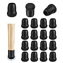 16 Pack Chair Leg Floor Protectors for Hardwood Floors, Round Rubber Furniture Sliders, 360°Felt Pad Bottom Wrapped Thickening Silicone Furniture Legs Caps Covers(Round,Black-S)