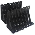 16 Pack L5 x H 3" Black Heavy Duty Shelf Brackets with Screws Metal Shelf Brackets Shelf Support Angle Brackets for Shelves L Brackets Heavy Duty Floating Shelf