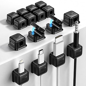 16 pack magnetic cord organizer holderstrong adhesive desk cable management easy openorganize phone charging cords wire holder organizer neatly for homeofficecardesknightstand-black w
