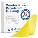 16 Pack Medical Xeroform Petrolatum Dressing Patch,4"x4"Non-Adherent Gauze Pads,Soft Fine Mesh Gauze Patch for Wound Care,Burns,Lacerations,Skin Grafts & Surgical Incisions,Individual Packaged
