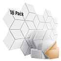 16 Pack Self-Adhesive Acoustic Panels 12" X 10" X 0.4" - Sound Proof Foam Panels for Walls with High Density, Y-Lined Design, Flame Resistant, Absorb Noise and Eliminate Echoes(White)