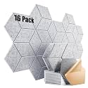 16 Pack Self-adhesive Acoustic Panels 12" X 10" X 0.4" - Sound Proof Foam Panels for wall with High Density, Y-Lined Design, Flame Resistant, Absorb Noise and Eliminate Echoes(Silver Gray)
