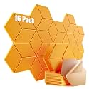 16 Pack Self-adhesive Acoustic Panels 12" X 10" X 0.4" -Sound Proof Foam Panels for wall with High Density, Y-Lined Design, Flame Resistant, Absorb Noise and Eliminate Echoe(Orange Yellow)