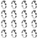 16 Pack Stainless Steel Hose Clamps, 1 inch to 2 inch Worm Gear Metal Hose Clamps for Pipe, Dryer Repair, Tubing and Fuel Line