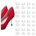 16 Pairs High Heel Protectors Stiletto Repair Caps & Stoppers - 4 Sizes Tip Covers, Noise Reducing, Slip-On Caps (Clear)
