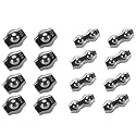 16 PCS 1/8 Inches M3 Stainless Steel Wire Rope Cable Clip Clamp, 8 PCS Duplex Double Bolt Cable Clamp + 8 PCS Simplex Single Bolt Wire Rope Clips for 1/8 Inch (1.5mm-3mm) Wire Cable for Outdoors
