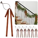 16 Pcs 20" Christmas Garland Twist Ties Brown Velvet Bow for Banister Decor