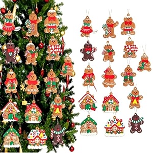16 pcs christmas decorations gingerbread man festive furnishing