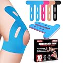 NUITPY 16 Pcs Kinesiology Tape for Knees, 4 Colors Knee Support Tape