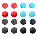 16 Pcs Silicone Joystick Thumb Stick Grip Covers Analog Controller Gamepad Thumb Stick Grip Caps Compatible with Nintendo Switch & Switch Lite