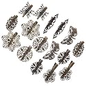 16 Pcs Vintage Duckbill Barrettes Metal Hair Clips Bronze