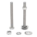 (16 Sets) 1/4-20 x 3 Hex Head Screw Bolt, Nuts, Flat Washer &amp; Spring Lock Washers, 18-8 (304) Stainless Steel, Fully Threaded, by Skvltvfyt