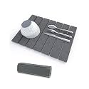 16 x 12 Stone Dish Drying Mat for Kitchen Counter, Foldable, Gray
