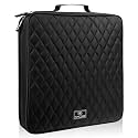 160 Capacity Black Plastic CD DVD Case Organizer with PVC Panel for Portable Storage and Travel