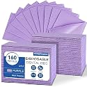 160 Pack Disposable Dental Bibs 13"x18"，3-Ply Waterproof Tattoo Bibs Sheet for Nail Salon，Dental Clinic，Feeding，Tattoo Shop (Purple)