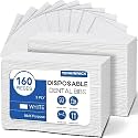 160 Pack Disposable Dental Bibs 13"x18", 3-Ply Waterproof Tattoo Bibs Sheet for Nail Salon, Dental Clinic, Feeding, Tattoo Shop (White)