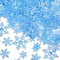 Boao 1600 Pcs 3 Size Christmas Winter Snowflake Confetti, Blue