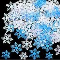 Boao 1600 Pcs 3 Size Christmas Winter Snowflake Confetti, White, Blue