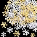 Boao 1600 Pcs 3 Size Christmas Winter Snowflake Confetti, Gold, Silver
