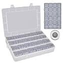 168 Pcs 46mm Coin Capsules Case with Foam Gasket, Plastic Storage Organizer Holder for Coin Collection Supplies, 7 Sizes (16/20/ 25/27/ 30/38/ 46mm) (Box Only)-White
