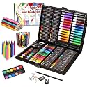 Parssufy 168 Pieces Art Set for Kids with Case, Art and Craft Supplies Kit for Drawing and Painting, Color Set with Markers, Water Colors, Brush, Color Pencils, Crayons (168 pcs Black)