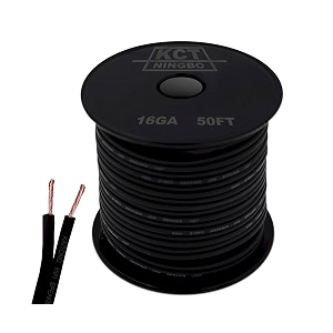 16awg gauge speaker cable speaker wire 50ft black 