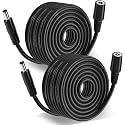 16ft 12V DC Extension Cable 2Pack,Power Supply Extension Cord 2.1mm x 5.5mm,12V DC Adapter Female to Male Extender Wire CCTV Security Camera,DVR 5V,9V,24V,Volt (Black, 5 METER/16 FEET)