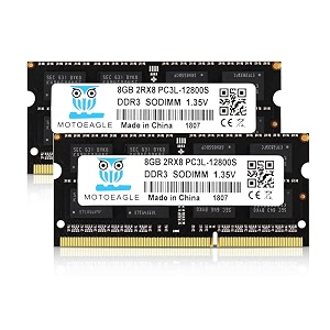 16gb ddr3l sodimm ram  ddr3l 16gb kit 2 x 8gb 1600mhz pc3-12800 cl11 unbuffered non-ecc 135v sodimm 204-pin laptop notebook pc computer memory
