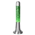 16IN Green Glitter Lamp, Big Glitter Flow in Liquid Relaxing Motion Light, Home Decor Calming and Entertaining Lamp, Amazing Gifts for Adults & Kids,Silver Base, ZL0004