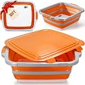 16L Collapsible BBQ Prep Tub with Locking Lid &amp; Cutting Board Meal Prep Tub