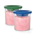 16oz Ice Cream Maker Pints - 2 Pack Replacement Containers with Lids, Compatible with Oylus Series Ice Cream Makers, BPA-Free &amp;Dishwasher Safe, Green &amp; Blue