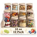 16oz Jars with Lids, Parfait Cups with Lids Reusable, Wide Mouth Mason Jars