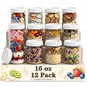 16oz Yogurt Parfait Cups, Pudding Cups with Lids, Meal Prep Jars, Glass Jar