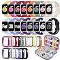 16Pack Watch Band with Screen Protector Compatible with Apple Watch 38-46mm