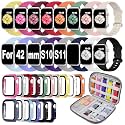 16Pack Watch Band with Screen Protector Compatible with Apple Watch 38-46mm