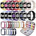 16Pack Watch Band with Screen Protector Compatible with Apple Watch 38-46mm