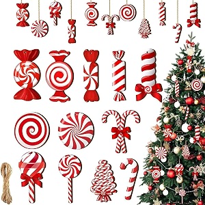 16pcs christmas decorations gingerbread house ornaments festive tree hanging decor for holiday party classroom and office family activity 12pcs red r