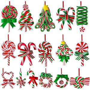 16pcs christmas decorations gingerbread house ornaments festive tree hanging decor for holiday party classroom and office family activity 16pcs red f