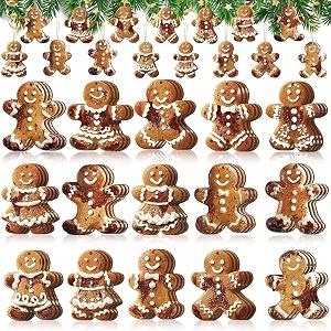16pcs christmas decorations gingerbread house ornaments festive tree hanging decor for holiday party classroom and office family activity 15pcs red e